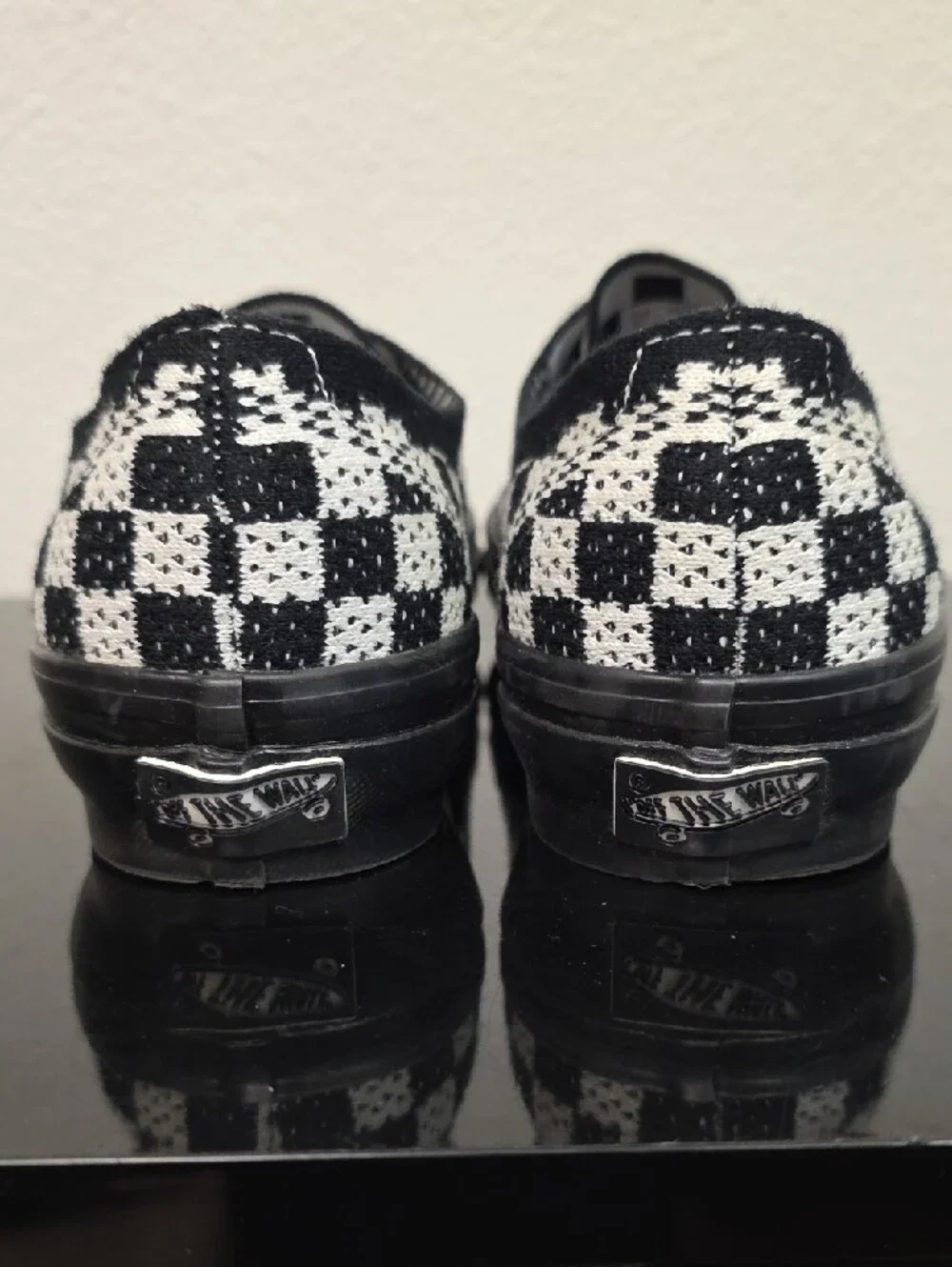 Vans Authentic Crochet Checkerboard Black White Mens 8.5 Womens 10 New